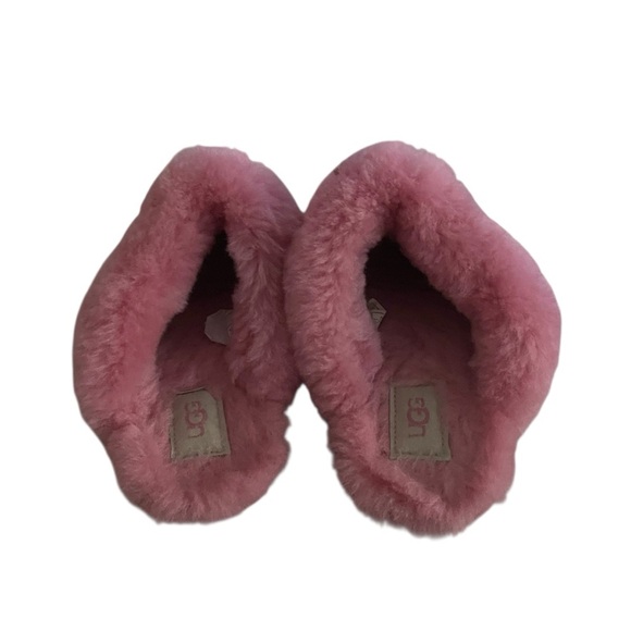 UGG Pink Plush Slippers Women Size 7 - Picture 4 of 9